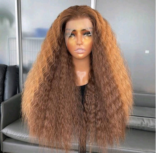 BrownHighlight Blonde Mixed Color  Lace Front Wig